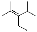 Which of the following is the IUPAC name for the following compound?   A)  2-ethyl-1,1,3-trimethylbutene B)  3-ethyl-2,4-dimethyl-2-pentene C)  2,4-dimethylhexene D)  4-ethyl-1,3-dimethyl-3-pentene