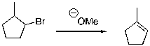 Show the mechanism for the following elimination, assuming that it is a concerted reaction.  