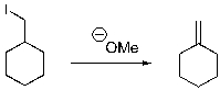 Show the mechanism for the following elimination, assuming that it is a concerted reaction.  