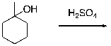 For the following dehydration, draw the structure of the intermediate carbocation.  