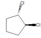 What is the IUPAC name for the following compound?   A)  1,2-bromocyclopentane B)  (1R, 2S) -1,2-dibromocyclopentane C)  (1S, 2S) -1,2-dibromocyclopentane D)  (1S, 2R) -1,2-dibromocyclopentane E)  (1R, 2R) -1,2-dibromocyclopentane