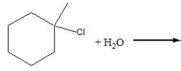 Which of the following is the rate equation for the following S<sub>N</sub>1 reaction?   A)  Rate = k[H<sub>2</sub>O] B)  Rate = k[1-chloro-1-methylcyclohexane] [H<sub>2</sub>O] C)  Rate = k[chloride ion] D)  Rate = k[1-chloro-1-methylcyclohexane]