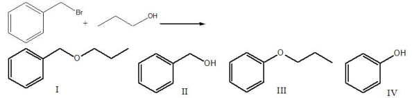 Predict the product for the following reaction.   A)  I B)  II C)  III D)  IV E)  None of these