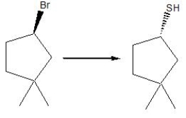 Provide the reagents necessary to carry out the following conversion.   A)  H<sub>2</sub>S in water B)  H<sub>2</sub>S in DMSO C)  NaSH in water D)  NaSH in DMSO