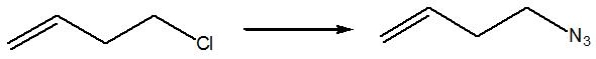 Provide the reagents necessary to carry out the following conversion.   A)  HN<sub>3</sub> in water B)  HN<sub>3</sub> in acetonitrile C)  NaN<sub>3</sub> in water D)  NaN<sub>3</sub> in acetonitrile