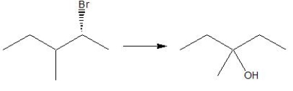 Provide the reagents necessary to carry out the following conversion.   A)  NaOH in water B)  NaOH in ether C)  H<sub>2</sub>O D)  CH<sub>3</sub>OH