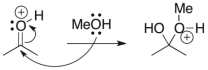 For the following reaction step, indicate which pattern of arrow pushing it represents.  