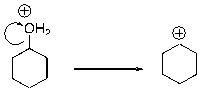 For the following reaction step, indicate which pattern of arrow pushing it represents.   A)  Proton transfer B)  Loss of leaving group C)  Nucleophilic attack D)  Rearrangement