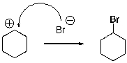 For the following reaction step, indicate which pattern of arrow pushing it represents.   A)  Proton transfer B)  Loss of leaving group C)  Nucleophilic attack D)  Rearrangement