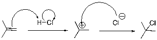 What pattern of curved arrow pushing is the second step of this reaction?   A)  Proton transfer B)  Loss of leaving group C)  Nucleophilic attack D)  Rearrangement