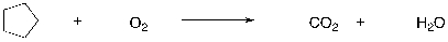 Complete the following combustion reaction, assuming that only CO<sub>2</sub> and H<sub>2</sub>O are formed.  