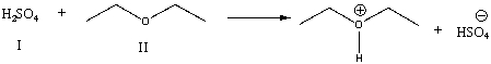 For the following reaction, which reactant functions as an acid?   A)  I B)  II C)  neither