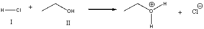 For the following reaction, which reactant functions as a base?   A)  I B)  II C)  neither