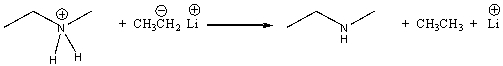 For the following reaction label the acid, base, conjugate acid and conjugate base.  