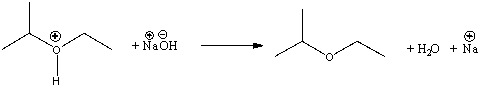 Identify the acid and the base and provide a curved arrow mechanism for the following reaction.  