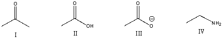 Which of the following compounds is most basic?   A)  I B)  II C)  III D)  IV E)  None of these