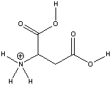 Aspartic acid, an amino acid, has the following structure. Circle the most acidic proton in aspartic acid. Explain your choice.  