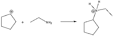 For the following reaction, identify the Lewis acid and the Lewis base and draw the curved arrow mechanism.  