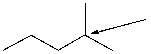 How many H atoms are connected to the indicated carbon atom?   A)  one B)  two C)  three D)  four E)  none