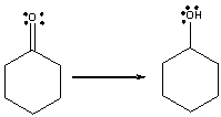 For the following transformation how many H atoms are added or lost?   A)  Added one B)  Added two C)  Lost one D)  Lost two E)  No change