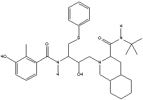 Viracept, used in the treatment of HIV, has the following structure. Identify the functional groups in Viracept.  