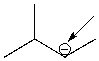 How many hydrogen atoms are connected to the indicated carbon atom?   A)  one B)  two C)  three D)  four E)  none