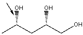 The indicated bond in the following compound is_____ of the paper.   A)  in the plane B)  out of the plane C)  behind the plane D)  None of these
