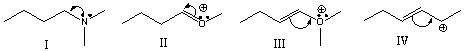 Which of the following violates the rules for curved arrows?   A)  I & II B)  III & IV C)  I, II & III D)  II, III & IV E)  All of these
