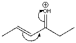 Draw the resonance structure indicated by the curved arrows.  