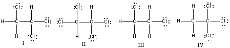 Which of the following compounds are constitutional isomers of each other?   A)  I & II B)  III & IV C)  II & III D)  I & IV E)  All of these