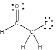  For the following compound, identify each bond as polar covalent, nonpolar covalent or ionic and place a   \delta + on the most electropositive carbon.   
