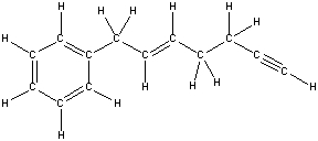  How many   \pi  bonds are present in the following compound?   A)  two B)  three C)  four D)  five E)  six 