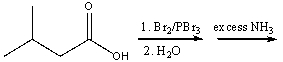 Which amino acid is produced from the following reaction sequence? A) alanine B) valine C) leucine D) isoleucine E) none of these