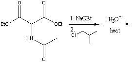 Provide the structure of the amino acid produced from the following reaction sequence.  