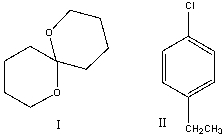 How many signals would you expect to find in the <sup>1</sup><sup>3</sup>C NMR spectrum of the following compounds?   A)  I-5, II-8 B)  I-3, II-6 C)  I-4, II-8 D)  I-5, II-6 E)  none of these
