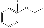Which of the following <sup>1</sup><sup>3</sup>C NMR chemical shifts corresponds to C<sub>a </sub>in the following compound?   A)  100 ppm B)  125 ppm C)  159 ppm D)  200 ppm E)  none of these