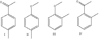 Which of the following compounds is consistent with the <sup>1</sup><sup>3</sup>C NMR spectrum shown below?     A)  I B)  II C)  III D)  IV E)  none of these