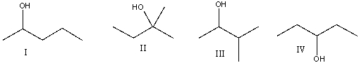 Which of the following compounds is consistent with the <sup>1</sup><sup>3</sup>C NMR spectrum shown below?     A)  I B)  II C)  III D)  IV E)  none of these