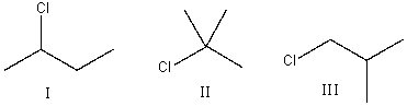 Which of the following compounds is consistent with the <sup>1</sup><sup>3</sup>C NMR spectrum shown below?     A)  I B)  II C)  III D)  none of these