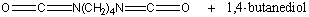 Provide the structure of the polymer that is produced when the following isocyanate is treated with 1,4-butanediol.  