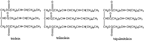 Which one of the following has the highest melting point?     A) triolein B) trilinolein C) tripalmitolein D) trimyrisitin E) none of these