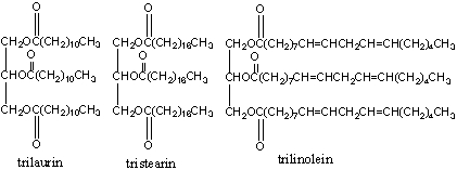 Which one of the following has the lowest melting point?     A) trilaurin B) tristearin C) trilinolein D) tripalmitolein E) none of these