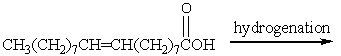 Which one of the following fatty acids is produced when oleic acid is hydrogenated?   A) palmitic acid B) lauric acid C) myrsitic acid D) arachidic acid E) stearic acid