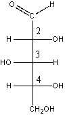Which one of the following is the correct stereochemical configuration for D-xylose?   A) 2S,3R,4S B) 2R,3S,4R C) 2R,3R,4S D) 2S,3S,4R E) 2S,3S,4S