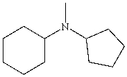 What is the IUPAC name for the following compound?   A) N-cyclopentyl-N-methylcylohexanamine B) N-cyclohexyl-N-methylcylohexanamine C) N-cyclopentyl-N-methylcylopentanamine D) cyclohexylcyclopentylmethylamine E) N-pentyl-N-methylhexanamine
