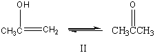 Which of the following is(are) a keto-enol tautomeric pair(s) ?       A) I B) II C) III  D) I & II E) I & III