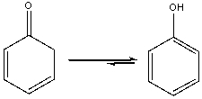 Explain why the following equilibrium favors the enol tautomer.  