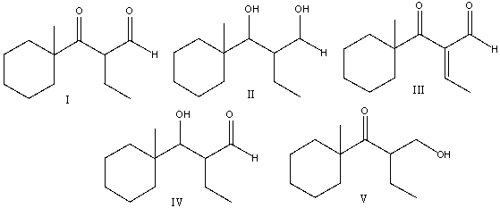 Predict the major product for the following reaction.     A) I B) II C) III D) IV E) V