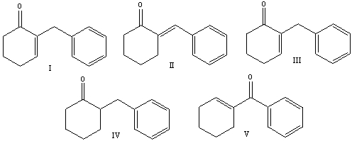 Predict the product for the following reaction.     A) I B) II C) III D) IV E) V