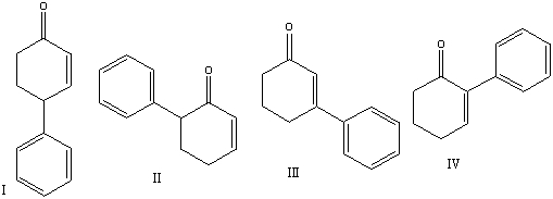 Predict the major product for the following reaction.     A) I B) II C) III D) IV E) none of these
